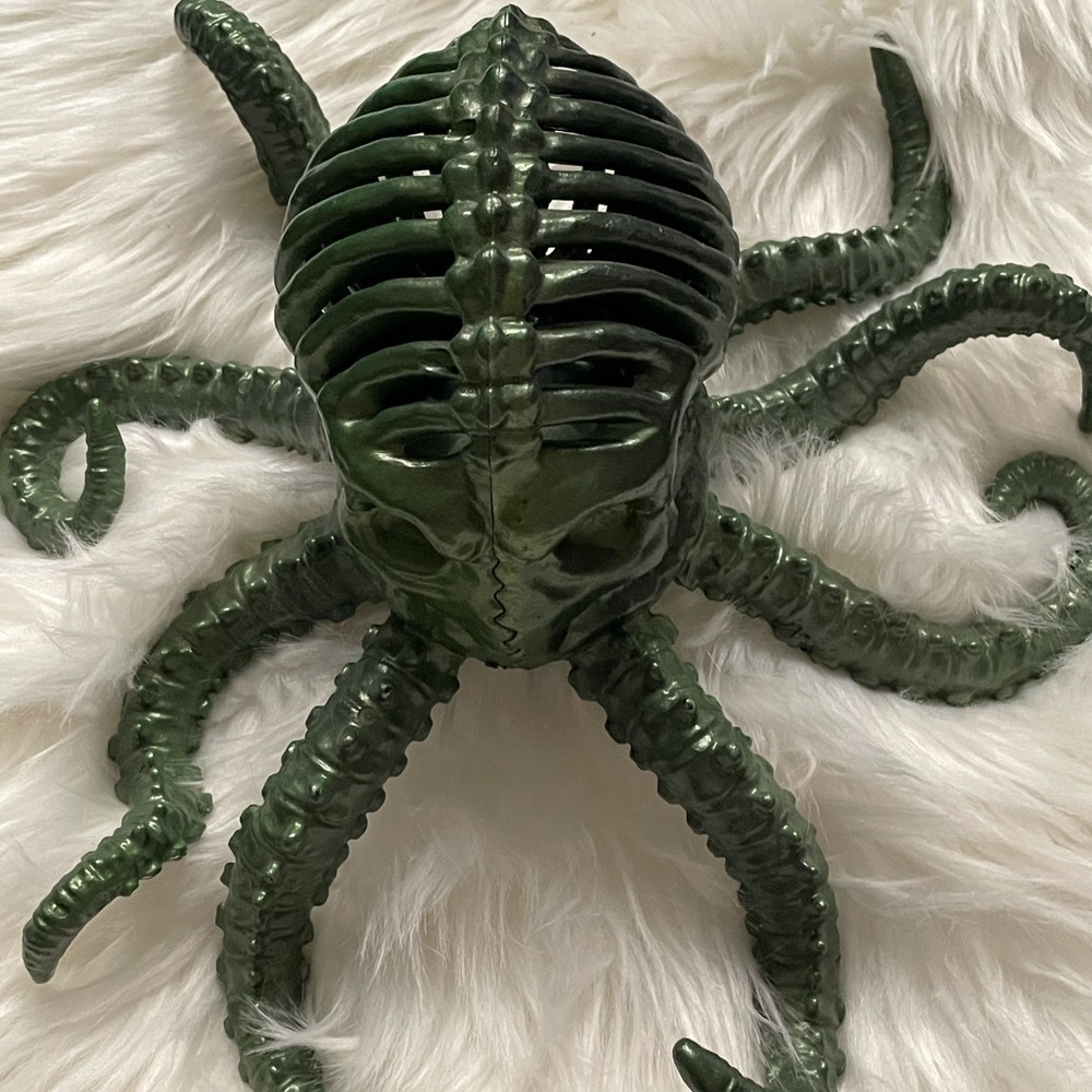 Green Halloween Octopus Decor with Skeletal Tentacles - Picture 3 of 3